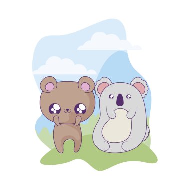 koala bebek hayvanlar kawaii tarzı ile sevimli ayı