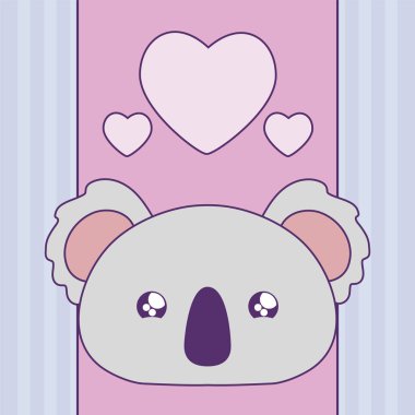 kart kawaii tarzı sevimli koala bebek