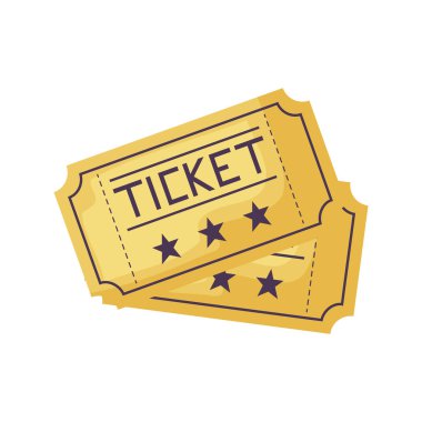 set biletleri sinema filmi izole simgesi