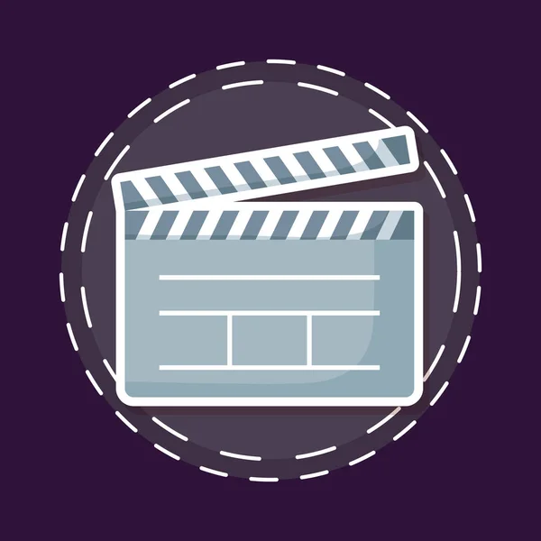 Patch av clapboard biograf regissör isolerad ikon — Stock vektor