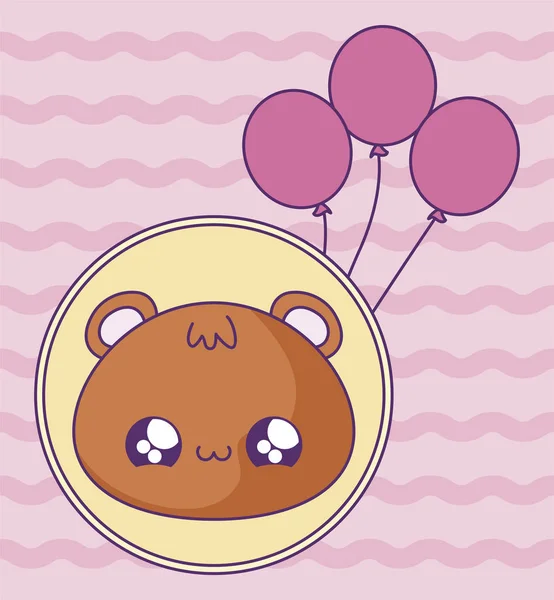 balonlar helyum kawaii tarzı ile sevimli ayı bebek