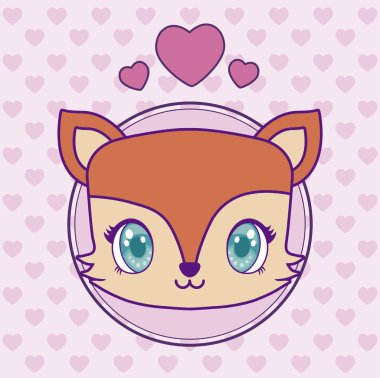 sevimli tilki bebek kawaii tarzı başkanı