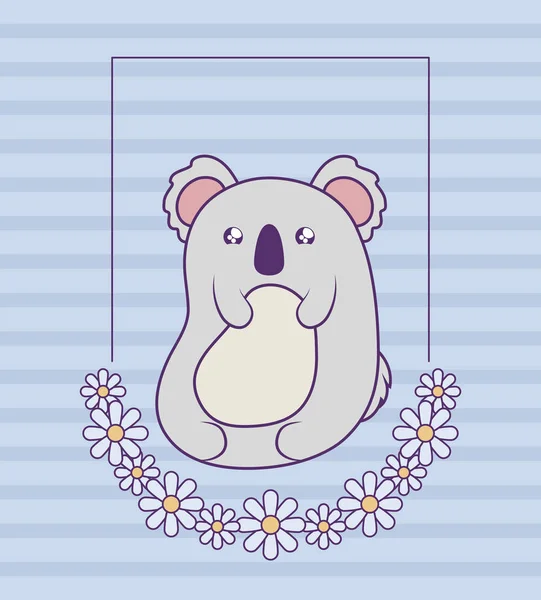 Bébé koala mignon dans le style carte kawaii — Image vectorielle