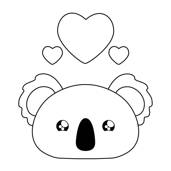 Mignon koala bébé animal style kawaii — Image vectorielle