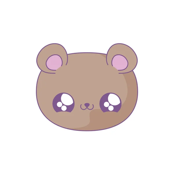 Cabeza de oso lindo bebé animal kawaii estilo — Vector de stock