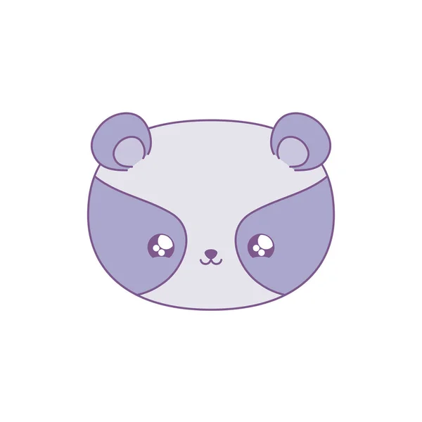 Cabeza de lindo mapache bebé animal kawaii estilo — Vector de stock