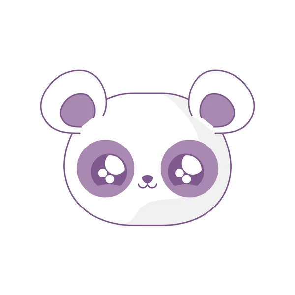 Hoofd van Panda Bear baby dier kawaii stijl — Stockvector