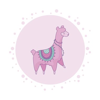 sevimli alpaka hayvan kawaii tarzı