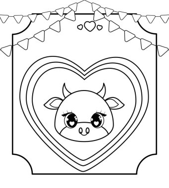 sevimli boğa bebek kawaii tarzı başkanı