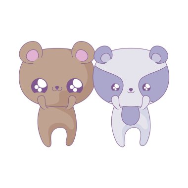 rakun bebek hayvanlar kawaii tarzı ile sevimli ayı