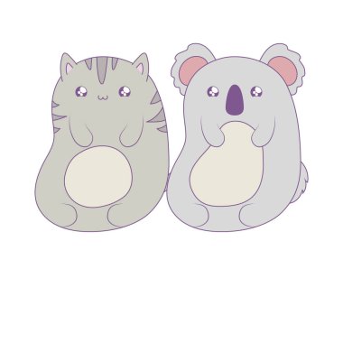 koala bebek hayvanlar kawaii tarzı ile sevimli kedi