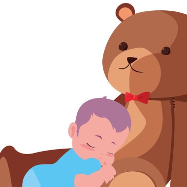 oyuncak sevimli ayı ile bebek çocuk