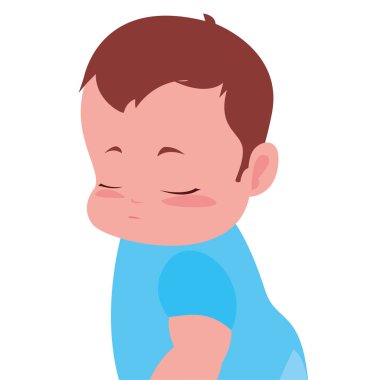 Beyaz arka plan üzerinde oturan şirin bebek