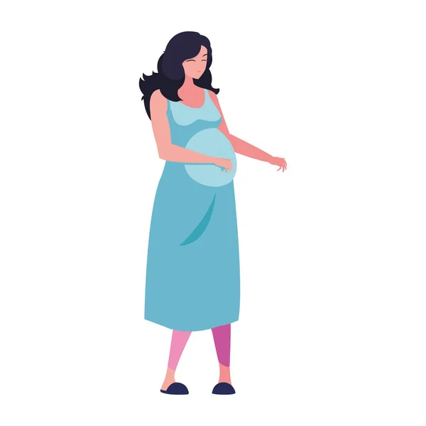 Femme enceinte touchant son ventre — Image vectorielle