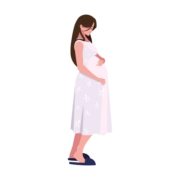 Femme enceinte touchant son ventre — Image vectorielle