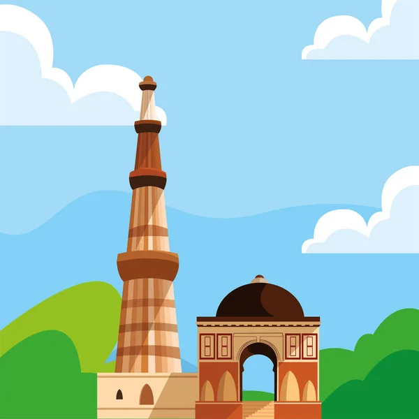 인도 독립 기념일 플랫 디자인 — 스톡 벡터