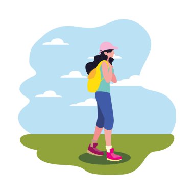 sırt çantası wanderlust yürüyüş ile kadın