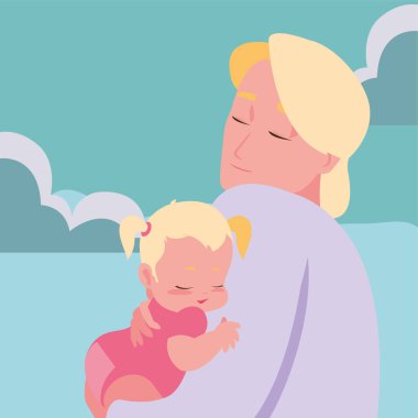 Baba silah onun bebek kız taşıyan