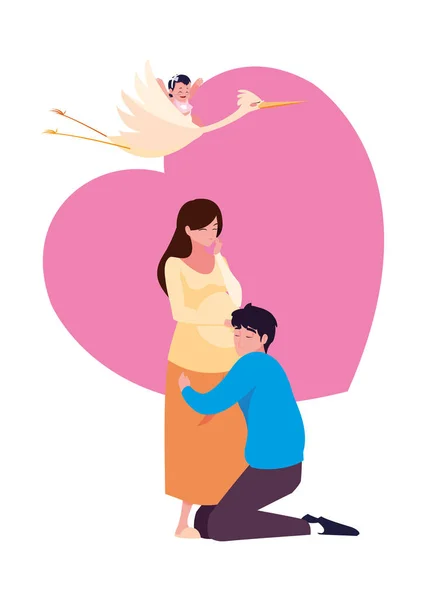 Conception de couple grossesse et maternité — Image vectorielle