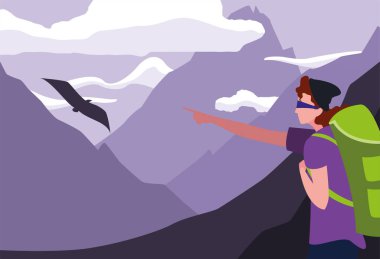 sırt çantası yürüyüş Wanderlust ile adam