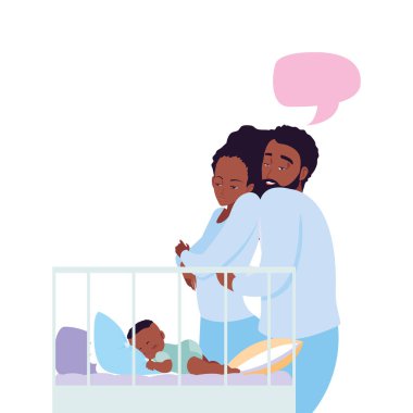 Anne ve baba yatak bakım bebek alma