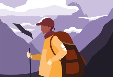 sırt çantası yürüyüş Wanderlust ile adam
