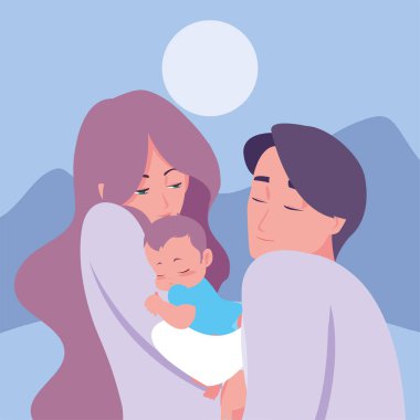 Anne ve baba onu yenidoğan taşıyan