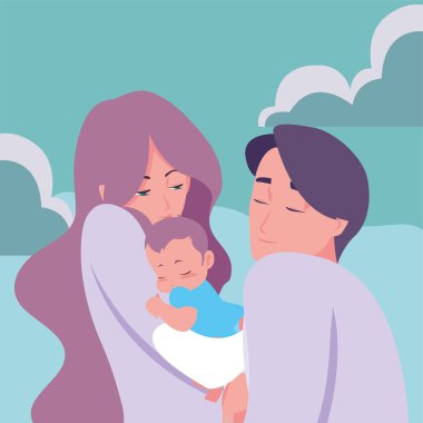 Anne ve baba onu yenidoğan taşıyan