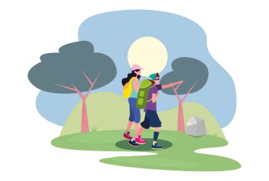 genç kadın ve adam wanderlust