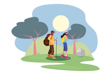 genç kadın ve adam wanderlust