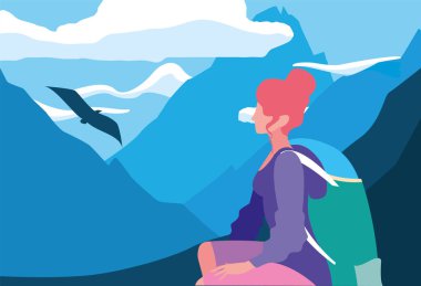 sırt çantası yürüyüş Wanderlust ile kadın