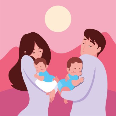 Anne ve baba onu yenidoğan taşıyan