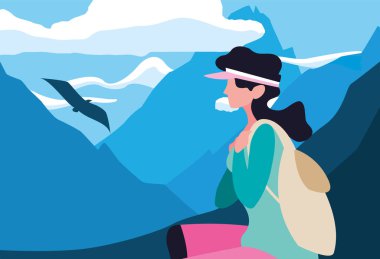 sırt çantası yürüyüş Wanderlust ile kadın