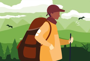 sırt çantası yürüyüş Wanderlust ile adam