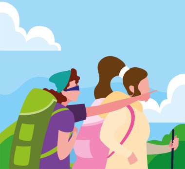 sırt çantası yürüyüş Wanderlust ile çift