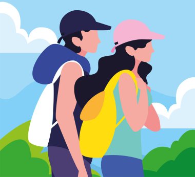 sırt çantası yürüyüş Wanderlust ile çift