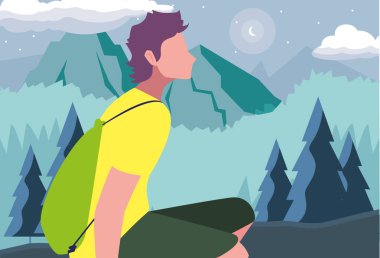 sırt çantası yürüyüş Wanderlust ile adam