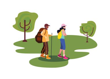 genç kadın ve adam açık havada wanderlust