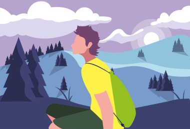 sırt çantası yürüyüş Wanderlust ile adam