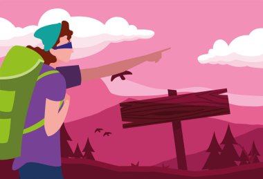 sırt çantası yürüyüş Wanderlust ile adam