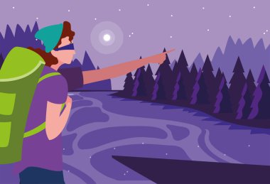 sırt çantası yürüyüş Wanderlust ile adam