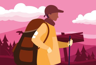 sırt çantası yürüyüş Wanderlust ile adam