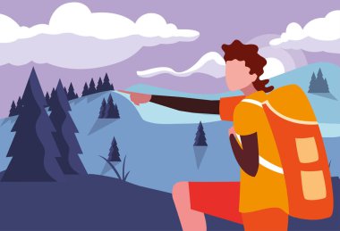 sırt çantası yürüyüş Wanderlust ile adam