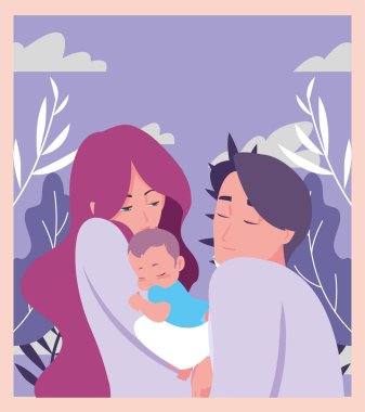 Anne ve baba onu yenidoğan taşıyan