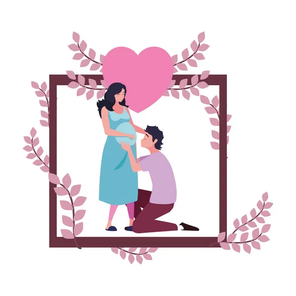 Couple pregnancy and maternity design — Stock Vector