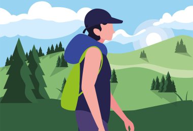 sırt çantası yürüyüş Wanderlust ile adam