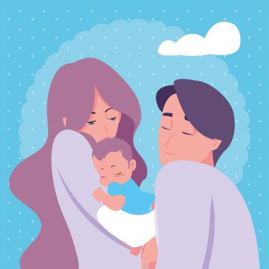 Anne ve baba onu yenidoğan taşıyan