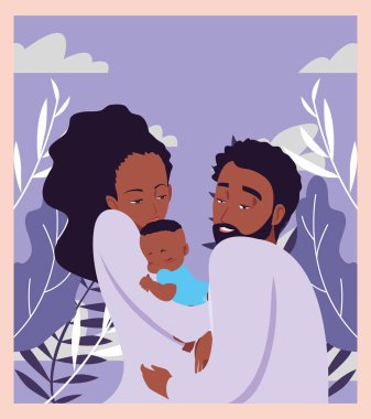 Anne ve baba onu yenidoğan taşıyan