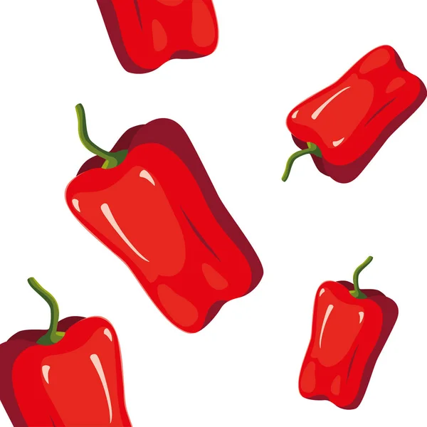 Pimientos vegetales frescos fondo blanco — Vector de stock