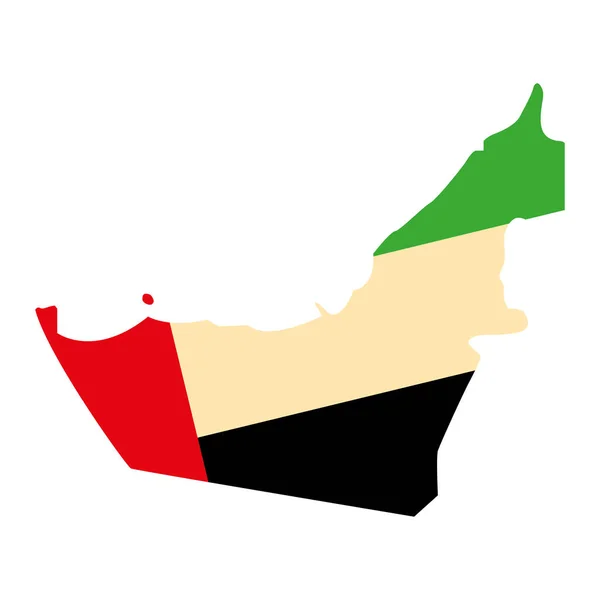 Árabe emiratos mapa símbolo de la bandera icono — Vector de stock